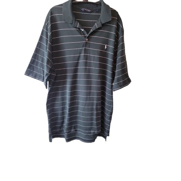 Ralph Lauren Polo Shirt Mens Sz Large Green White Striped Lightweight Pullover - Picture 6 of 6